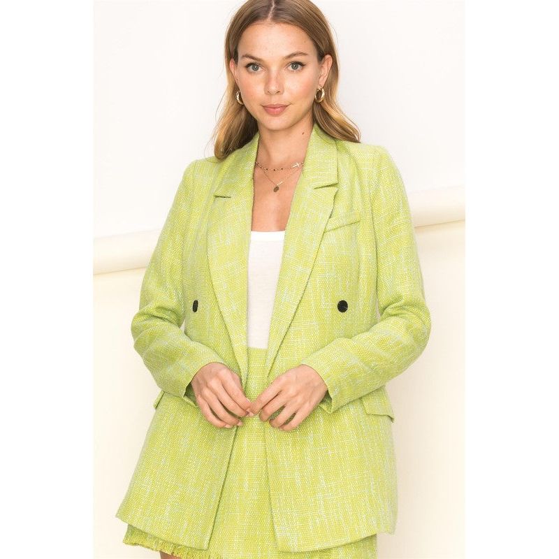 The Emmy Double-Breasted Blazer In Lime, Pink, Cream or Black
