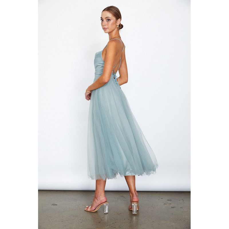 The Ballerina Light Blue Tulle Midi Dress