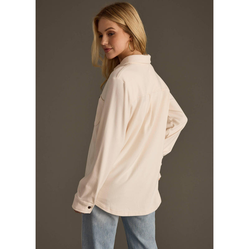 The Fenway Cream Super Soft Button Up Top