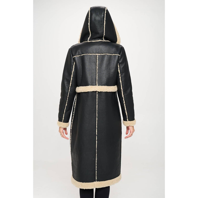 The Convertible Black 2 Way Faux Leather Coat