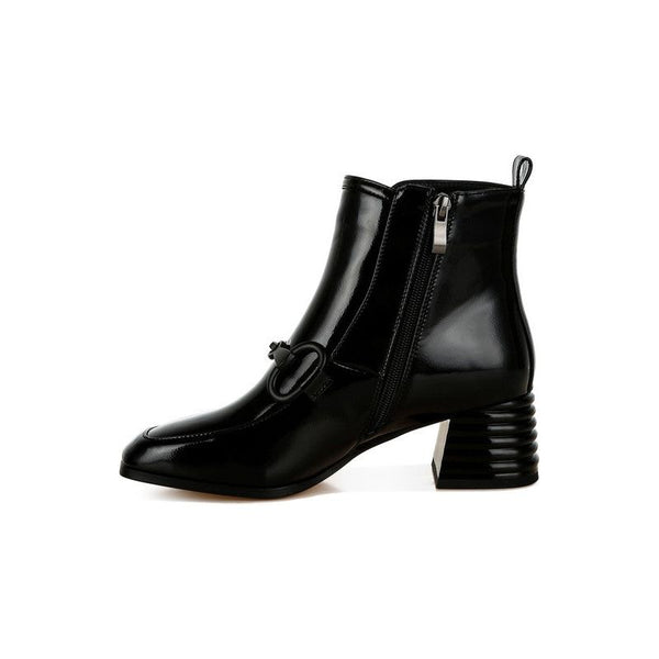 Daily Deal The Horsebit Textured Block Heel Ankle Booties