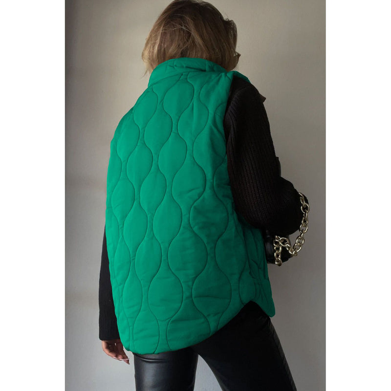 The Replay Quilted Collared Neck Vest with Pockets in Several Colors