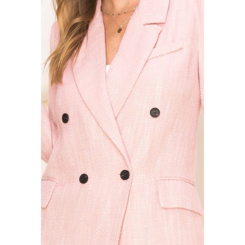 The Emmy Double-Breasted Blazer In Lime, Pink, Cream or Black