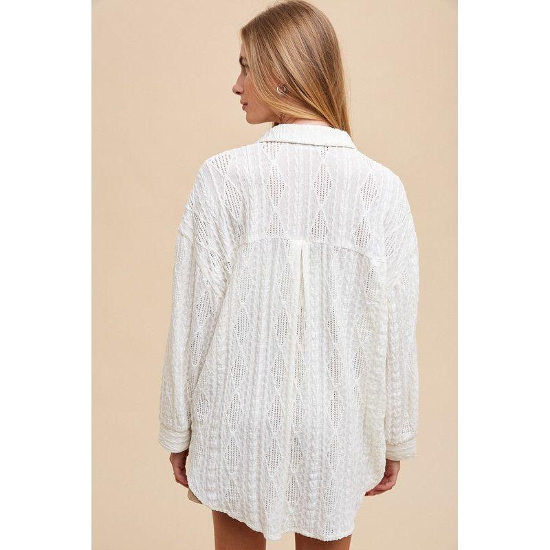 The Openwork Ivory Button Down Shirt