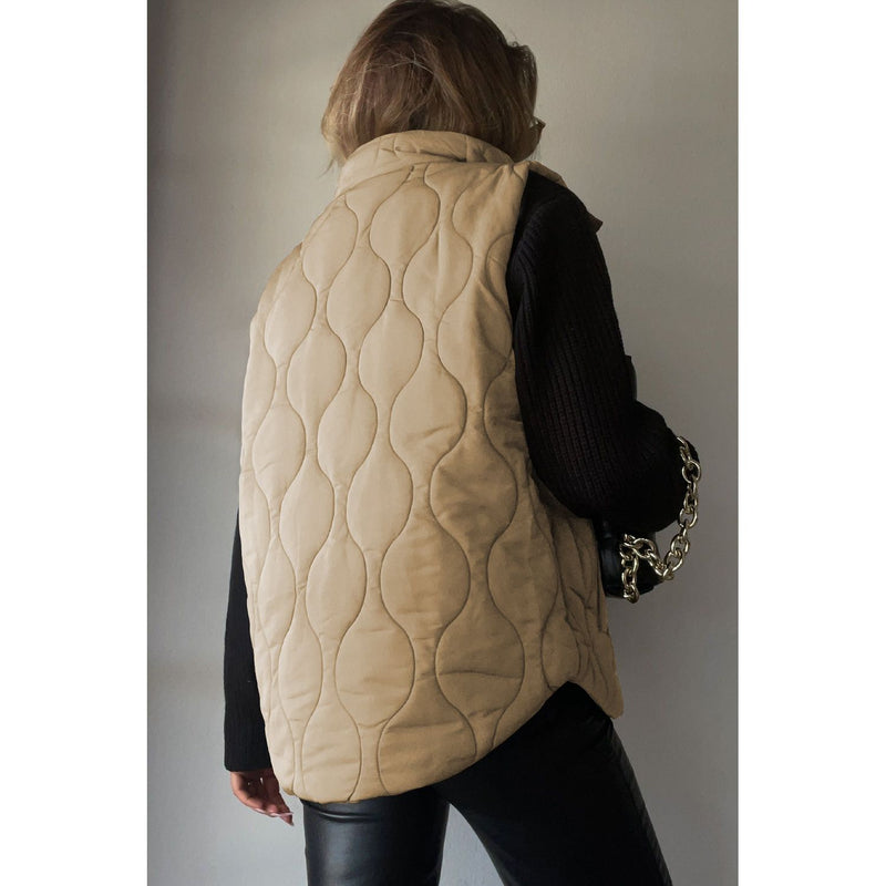 The Replay Quilted Collared Neck Vest with Pockets in Several Colors