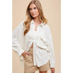 The Openwork Ivory Button Down Shirt