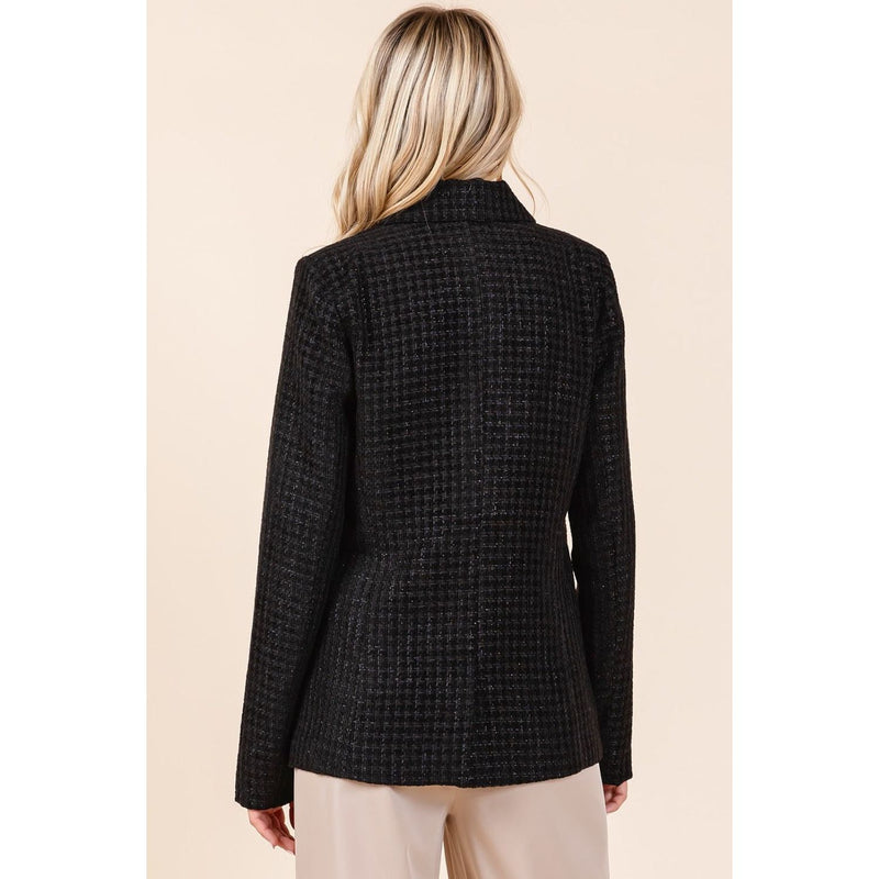 The Olivier Black Tweed Double-Breasted Blazer