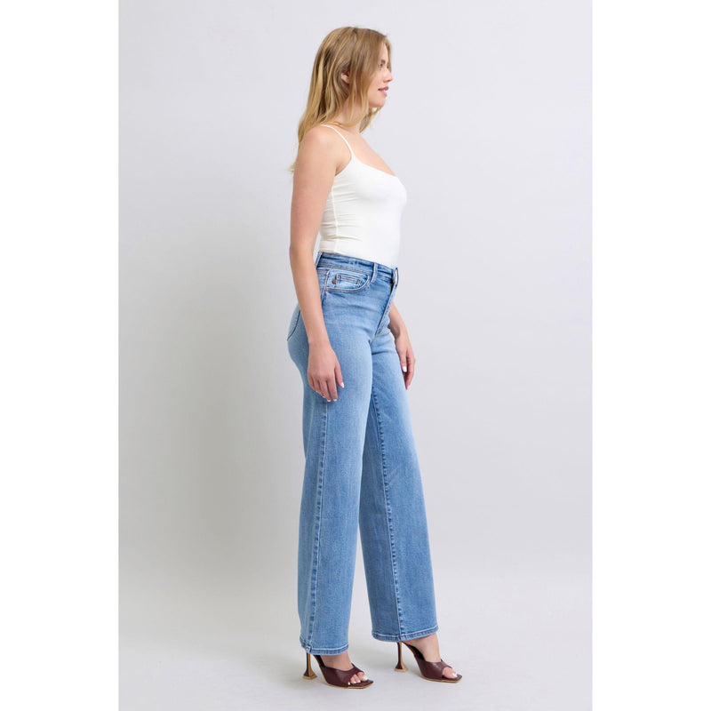 The Travis Medium Wash Wide Leg Stretch Jeans