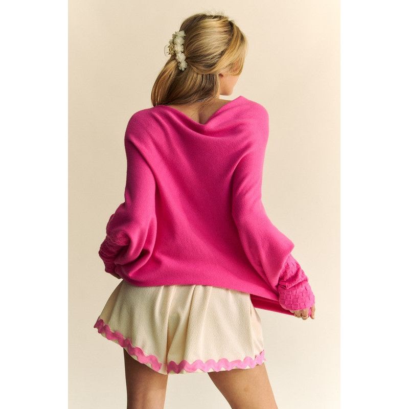 The Batwing Sleeve Hot Pink Sweater