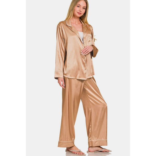 The Satin Pajama Set In Champagne