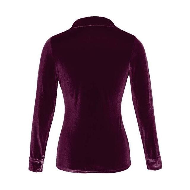 The Velvet Collared Button Up Top in Several Colors