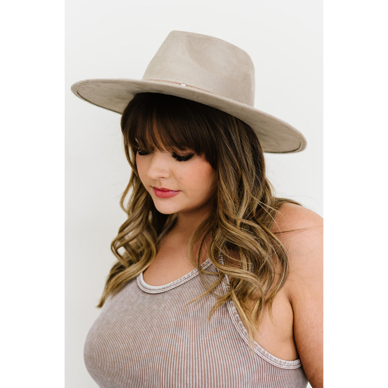 The Stagecoach Faux Suede Hat in Ivory or Taupe