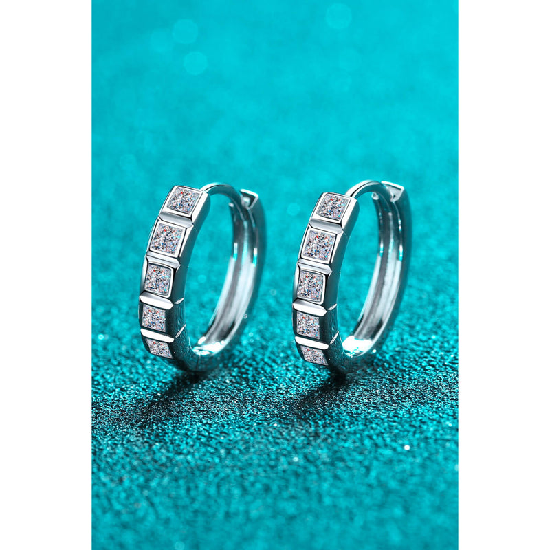 The Sterling Silver Moissanite Huggie Earrings