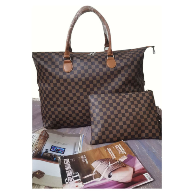 The Checkered Two-Piece Weekender and Zip Bag Set