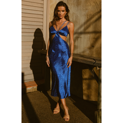 The Bleecker Colbalt Midi Dress - Cason Couture