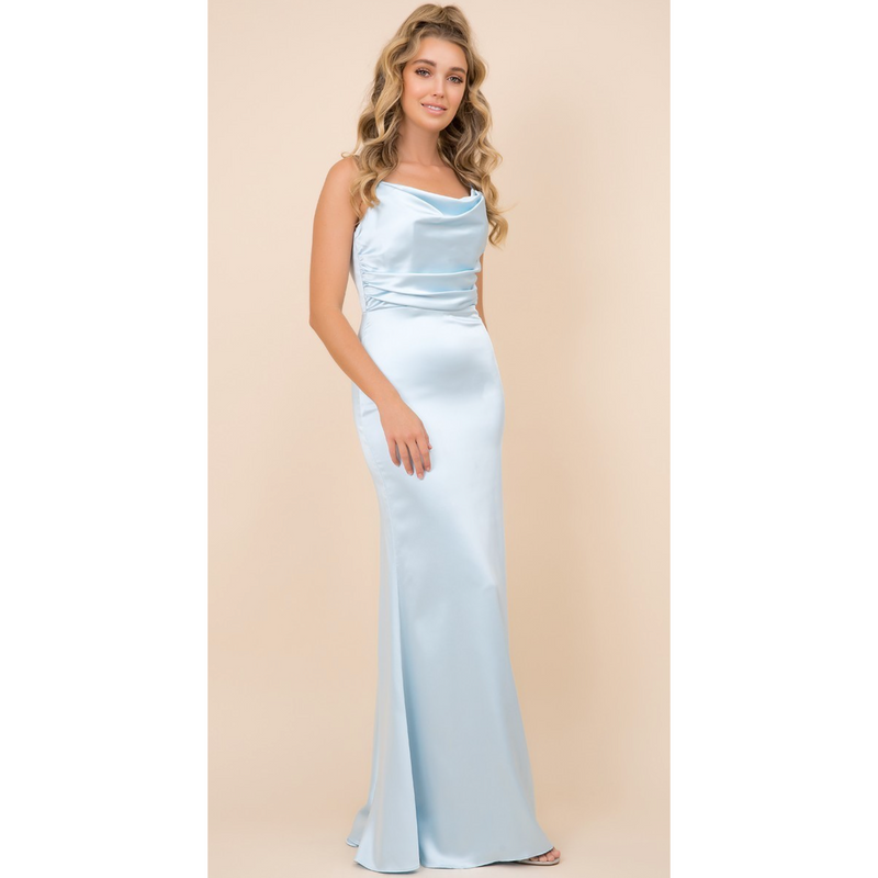 The Annabelle Baby Blue Cowl Neck Gown