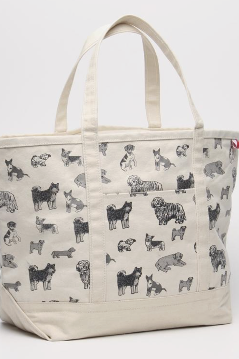 The Shaq Dog Print Large Canvas Tote Bag