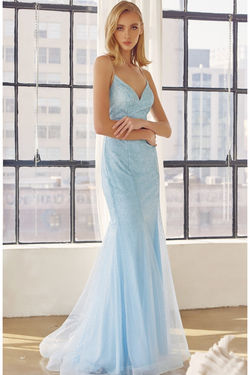 The Ice Blue Glitter Overlay Trumpet Dress S The Ice Blue Glitter Overlay Trumpet Dress S