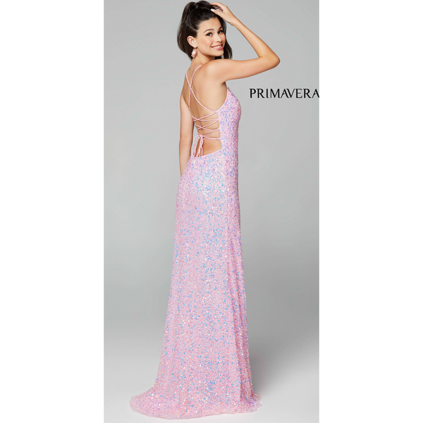 The Devora Pink Sequins Embellished Gown