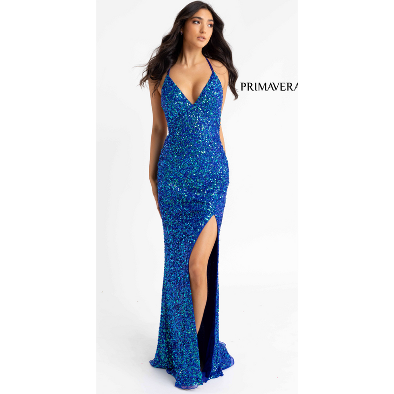 The Quinn Royal Blue Sequin Embellished Gown