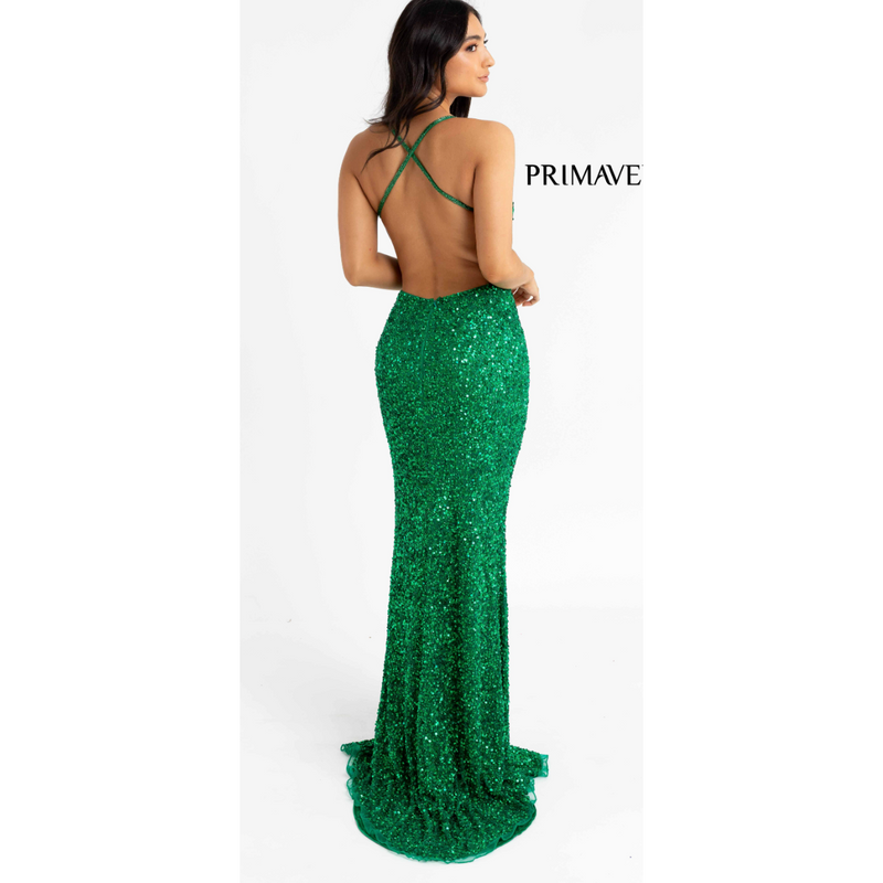 The Quinn Emerald Green Sequin Embellished Gown