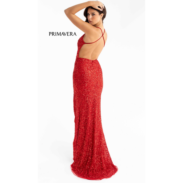 The Quinn Red Sequin Embellished Gown