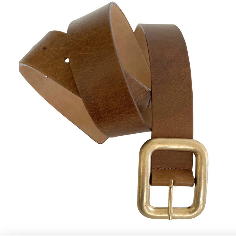The El Paso Saddle Leather Gold Buckle Belt