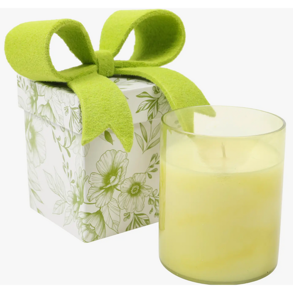 The Fresh Cut Gardenia Clear Glass Candle 8 oz. with Gift Box