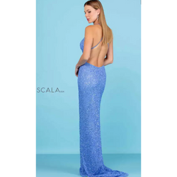 The Scala 47551 Periwinkle Sequin Sheath Gown