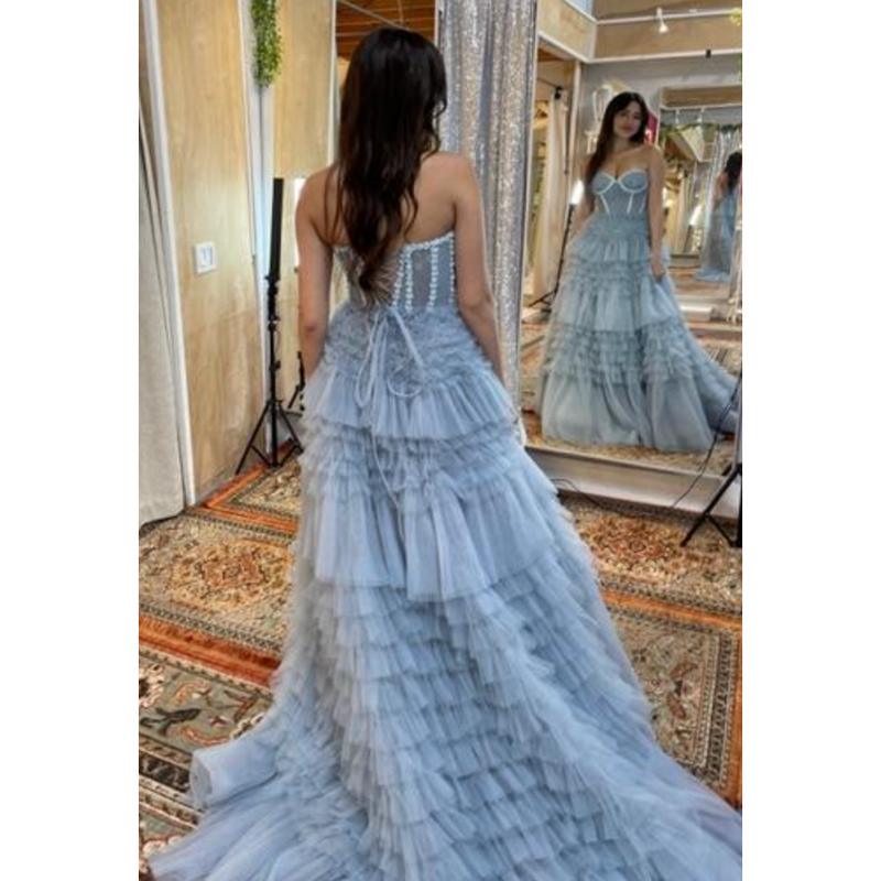 The Princess Paris Blue Corset Tulle Gown