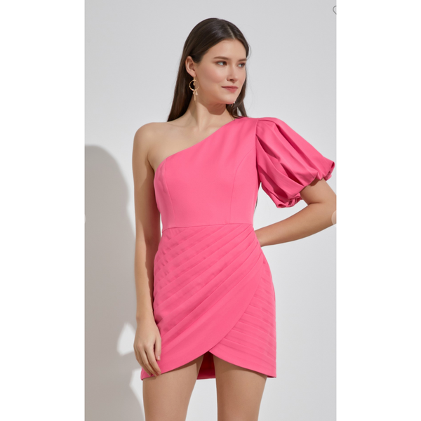 The Vallen Doll Pink Ruffle Mini Dress