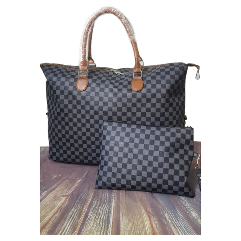 The Checkered Two-Piece Weekender and Zip Bag Set