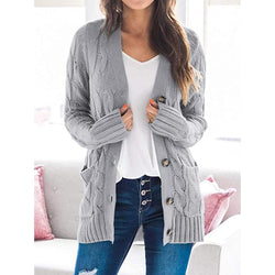 The Classic Cable Knit Buttoned Cardigan with Pockets